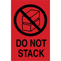 "Do Not Stack" International Shipping Labels, 6" L x 4" W, Black on Red Nuna Depot Inc.