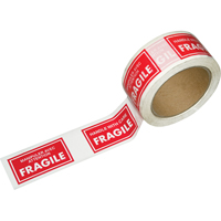 Pre-Printed Message Tapes, 1-7/8" W, White on Red Nuna Depot Inc.