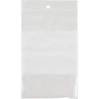 Sacs en poly avec espace inscriptible blanc, Refermable, 6" x 4", 2 mils Nuna Depot Inc.