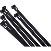 Attache-c&acirc;ble r&eacute;utilisable, Longueur 8", R&eacute;sistance &agrave; la traction 50 lb, Noir Nuna Depot Inc.