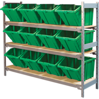 &eacute;tag&egrave;res larges avec bacs g&eacute;ants en plastique, Acier, Sans boulons, Capacit&eacute; 800 lb, 66" la x 60" h x 18" p Nuna Depot Inc.