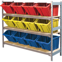 &eacute;tag&egrave;res larges avec bacs g&eacute;ants en plastique, Acier, Sans boulons, Capacit&eacute; 800 lb, 66" la x 60" h x 18" p Nuna Depot Inc.