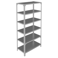 Shelving Unit, Galvanized Steel, Slotted Angle, 400 lbs. Capacity, 36" W x 72" H x 12" D Nuna Depot Inc.