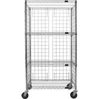 Enclosed Wire Shelf Cart, Chrome Plated, 36" x 69" x 18", 800 lbs. Capacity Nuna Depot Inc.