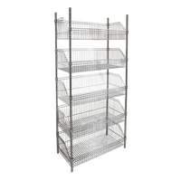 &eacute;tag&egrave;re &agrave; paniers-tablettes en treillis m&eacute;tallique, Tiers 5, 48" la x 74" h x 24" p Nuna Depot Inc.