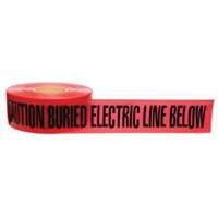 "Buried Electric Line" Identoline&reg; Underground Warning Tape, 3" W x 1000' L, Black on Red Nuna Depot Inc.