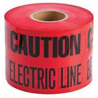 "Buried Electric Line" Identoline&reg; Underground Warning Tape, 6" W x 1000' L, Black on Red Nuna Depot Inc.