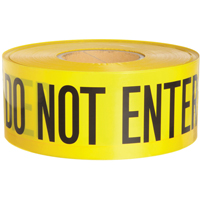 Rubans pour barricades, Anglais, 3" la x 1000' lo, 3 mils, Noir sur jaune Nuna Depot Inc.