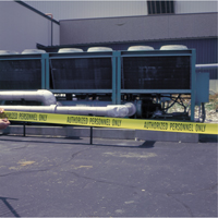 Rubans pour barricades, Anglais, 3" la x 1000' lo, 2 mils, Noir sur jaune Nuna Depot Inc.