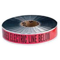 "Electric Line" Identoline&reg; Underground Warning Tape, 2" W x 1000' L, Black on Red Nuna Depot Inc.