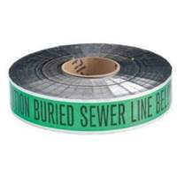 "Sewer Line" Identoline&reg; Underground Warning Tape, 2" W x 1000' L, Black on Green Nuna Depot Inc.