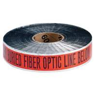 "Fiber Optic Line" Identoline&reg; Underground Warning Tape, 2" W x 1000' L, Black on Orange Nuna Depot Inc.