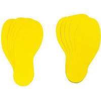 Floor Marking Labels, Footprint, 12" L x 3.75" W, Yellow, Vinyl Nuna Depot Inc.