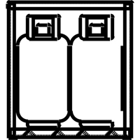 Aluminum LPG Cylinder Locker Storage, 4 Cylinder Capacity, 30" W x 32" D x 33-1/2" H, Silver Nuna Depot Inc.