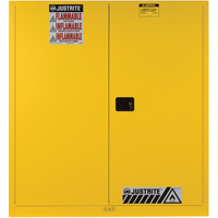 Sure-Grip&reg; EX Vertical Drum Storage Cabinets, 60 US gal. Cap., 2 Drums, Yellow Nuna Depot Inc.