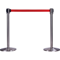 Barri&egrave;res sur pieds pour le contr&ocirc;le des foules, Acier, 35" h, Ruban Noir, Longueur du ruban 7' Nuna Depot Inc.