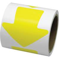 D&eacute;calcomanie en couleur pour le marquage des planchers, Fl&egrave;che, 4" lo x 4" la, Jaune, Vinyle Nuna Depot Inc.