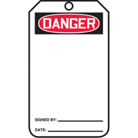 Safety Tags, Plastic, 3-3/8" W x 5-7/8" H, English Nuna Depot Inc.