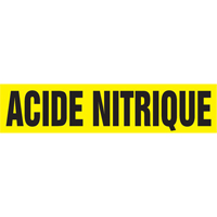 "Acid Nitrique" Pipe Marker, Self-Adhesive, 4" H x 24" W, Black on Yellow Nuna Depot Inc.