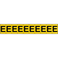 Individual Adhesive Letter Markers, E, 1" H, Black on Yellow Nuna Depot Inc.