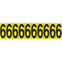 Individual Adhesive Number Markers, 6, 1-15/16" H, Black on Yellow Nuna Depot Inc.