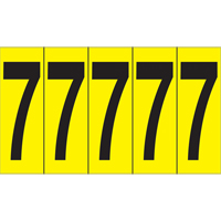 Individual Adhesive Number Markers, 7, 3-7/8" H, Black on Yellow Nuna Depot Inc.