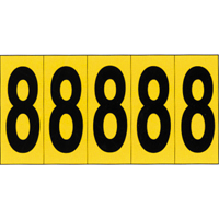 Individual Adhesive Number Markers, 8, 3-7/8" H, Black on Yellow Nuna Depot Inc.