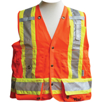Surveyor Safety Vest, High Visibility Orange, Medium, Polyester Nuna Depot Inc.