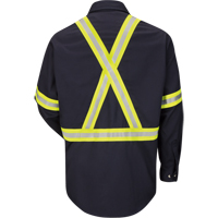 Chemise de travail avec bordure r&eacute;fl&eacute;chissante, Coton/nylon, Moyen, Orange haute visibilit&eacute; Nuna Depot Inc.