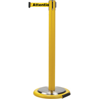 Free-Standing Crowd Control Barrier, Steel, 35" H, Yellow Tape, 7' Tape Length Nuna Depot Inc.