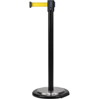 Free-Standing Crowd Control Barrier, Steel, 35" H, Yellow Tape, 7' Tape Length Nuna Depot Inc.