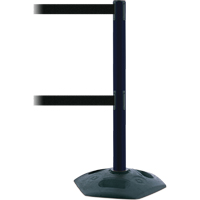 Poteau robuste &agrave; ligne double, Plastique, 38" h, Ruban Noir, Longueur du ruban 7,5' Nuna Depot Inc.
