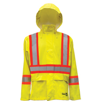 Hi-Vis FR/PU Safety Rain Jackets, Small, High Visibility Lime-Yellow Nuna Depot Inc.