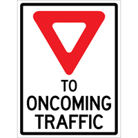 Enseigne enroulable de circulation  Yield to Oncoming Traffic , 36" x 48", Vinyle, Anglais avec pictogramme Nuna Depot Inc.
