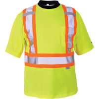 Safety T-Shirt, Polyester, Medium, High Visibility Lime-Yellow Nuna Depot Inc.