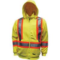 Safety Fleece Hoodie, Polyester, Small, High Visibility Lime-Yellow Nuna Depot Inc.
