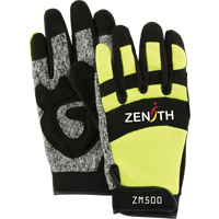 Gants de m&eacute;canicien ZM500 haute visibilit&eacute; r&eacute;sistants aux coupures, Paume PEHP, Taille 2T-Grand Nuna Depot Inc.