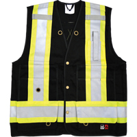 Fire Retardant Surveyor Safety Vest, Black, Small, Cotton Nuna Depot Inc.