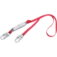 PRO Shock Absorbing Lanyards, 6', Snap Hook Center, Snap Hook Leg Ends, Polyester Nuna Depot Inc.