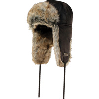 Chapeau matelass&eacute; doubl&eacute; de fourrure synth&eacute;tique, Doublure en Nylon/Fourrure, T-Grand, Noir Nuna Depot Inc.