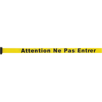 Tape Cassette for Build-Your-Own Crowd Control Barriers, Attention ne pas entrer, 7', Yellow Tape Nuna Depot Inc.