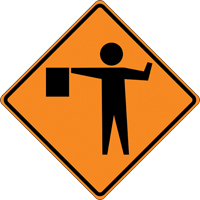 Panneau de construction enroulable - Tilt-Adjust signaleur, 36" x 36", Vinyle, Pictogramme Nuna Depot Inc.