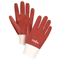Red Smooth-Finish Chemical-Resistant Gloves, Size Large/9, 10" L, PVC, Interlock Inner Lining, 47-mil Nuna Depot Inc.