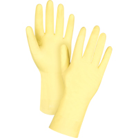 Premium Canary Yellow Chemical-Resistant Gloves, Size Small/7, 12" L, Rubber Latex, Flock-Lined Inner Lining, 18-mil Nuna Depot Inc.