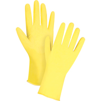 Premium Canary Yellow Chemical-Resistant Gloves, Size Small/7, 12" L, Rubber Latex, Flock-Lined Inner Lining, 15-mil Nuna Depot Inc.