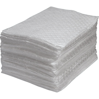Feuilles absorbantes en fibres fines de premi&egrave;re qualit&eacute;, Huile seulement, 15" x 17", 30 gal. d'absorption Nuna Depot Inc.