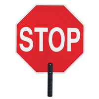 Panneau de signalisation  Stop , 18" x 18", Plastique, Anglais avec pictogramme Nuna Depot Inc.