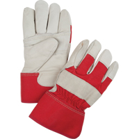 Gants d'ajusteur rouge & blanc doubl&eacute;s pour l'hiver, Grand, Paume en Cuir fleur de vache, Doublure en Boa Nuna Depot Inc.