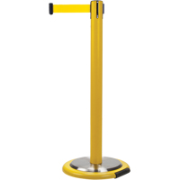 Free-Standing Crowd Control Barrier, Steel, 35" H, Yellow Tape, 7' Tape Length Nuna Depot Inc.