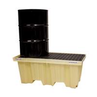 Palettes Poly-Spillpallet emboîtables sans drain pour 2 barils, Capacit&eacute; de d&eacute;versement 66 gal. US, 51" x 26" x 21" Nuna Depot Inc.